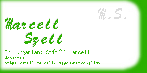 marcell szell business card